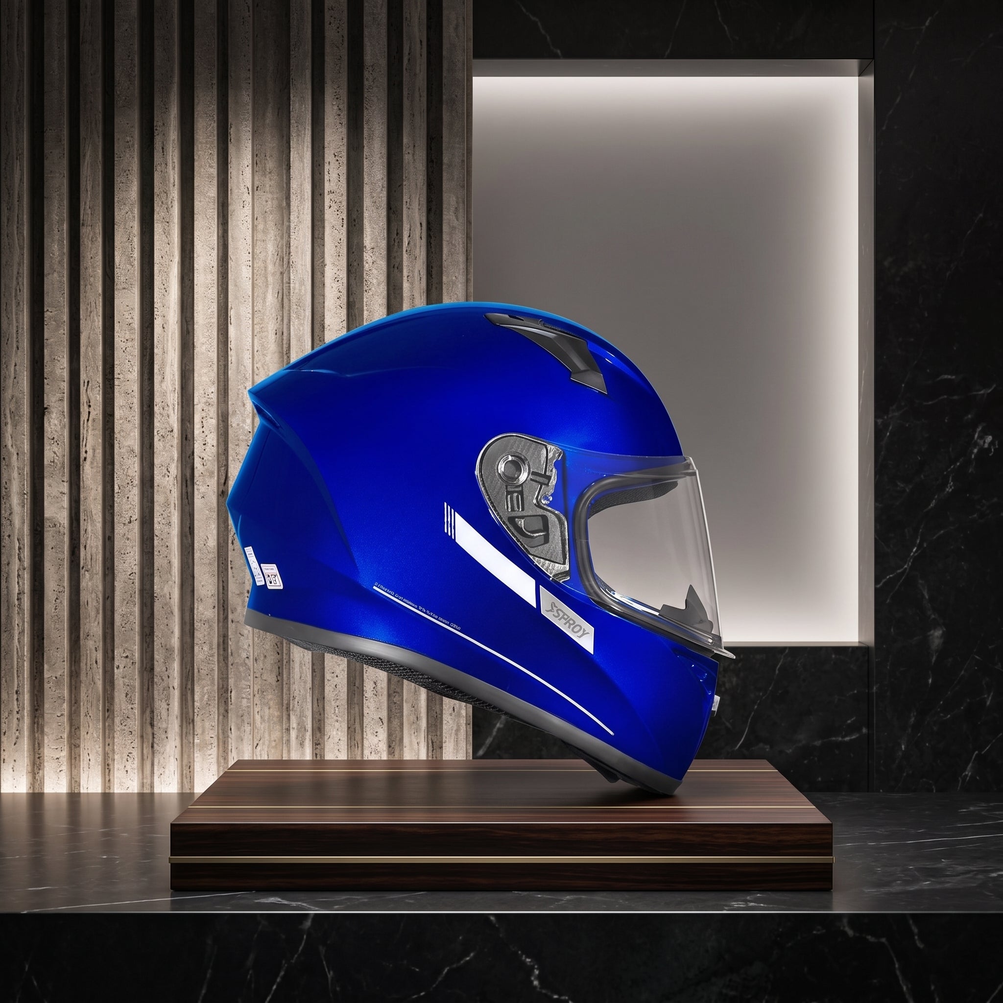 Capacete Xtroy FF526 Solid Azul Fosco - Foto showcase lateral