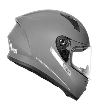 Capacete Xtroy FF526 Solid Cinza Fosco - Vista lateral direita