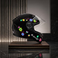 Capacete EBF Kids Adventure Primavera - lateral com decalques de flores e borboletas multicoloridas
