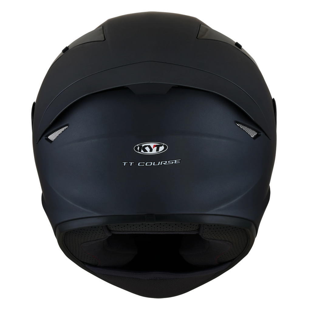 Capacete KYT TT-Course Preto Fosco - traseira com logo KYT TT-Course