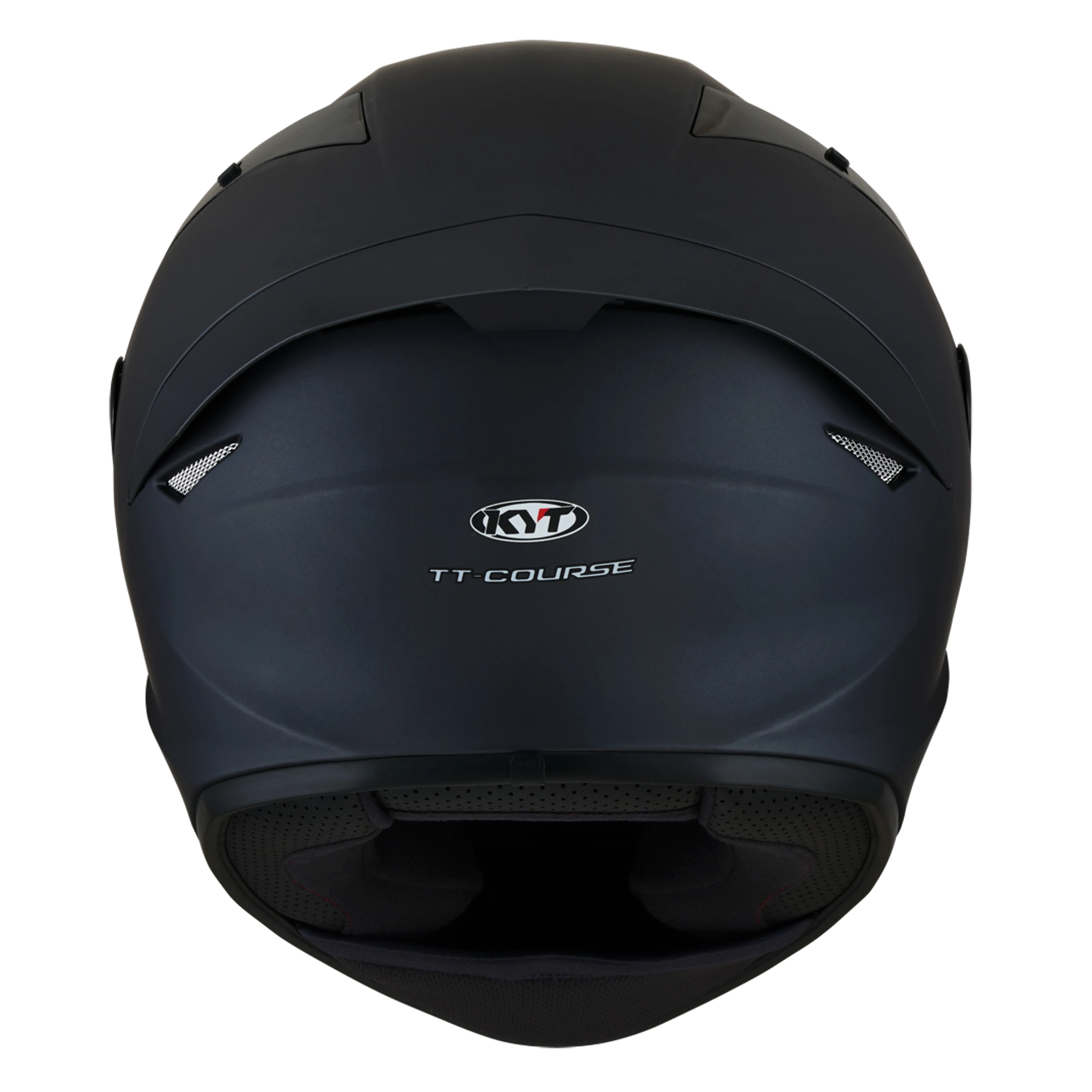 Capacete KYT TT-Course Preto Fosco - traseira com logo KYT TT-Course