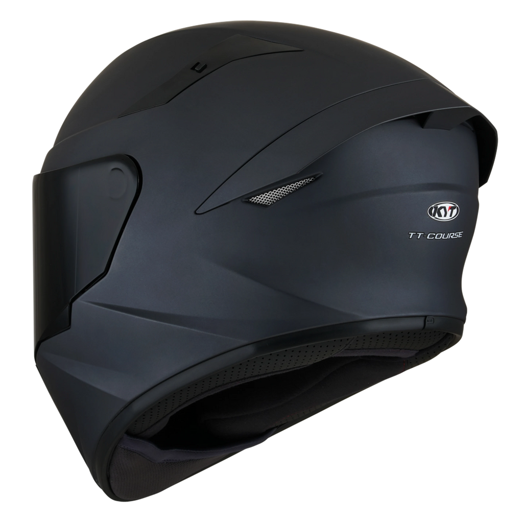 Capacete KYT TT-Course Preto Fosco - lateral traseira direita