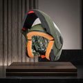 Capacete Taurus Zarref Verde Militar Escamoteável - sistema flip-up aberto com forração camuflada