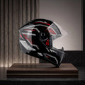 Capacete Fly Drive 2 HG Pulse Preto/Vermelho - Vista lateral em expositor