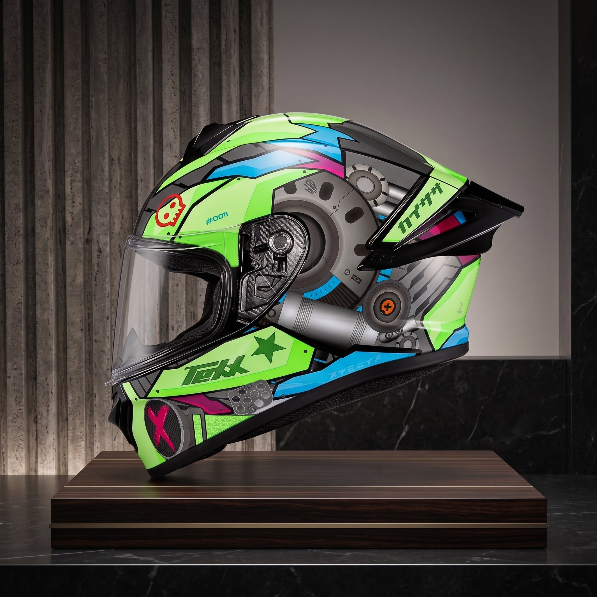 Capacete TEXX Spihe Gear Verde/Azul