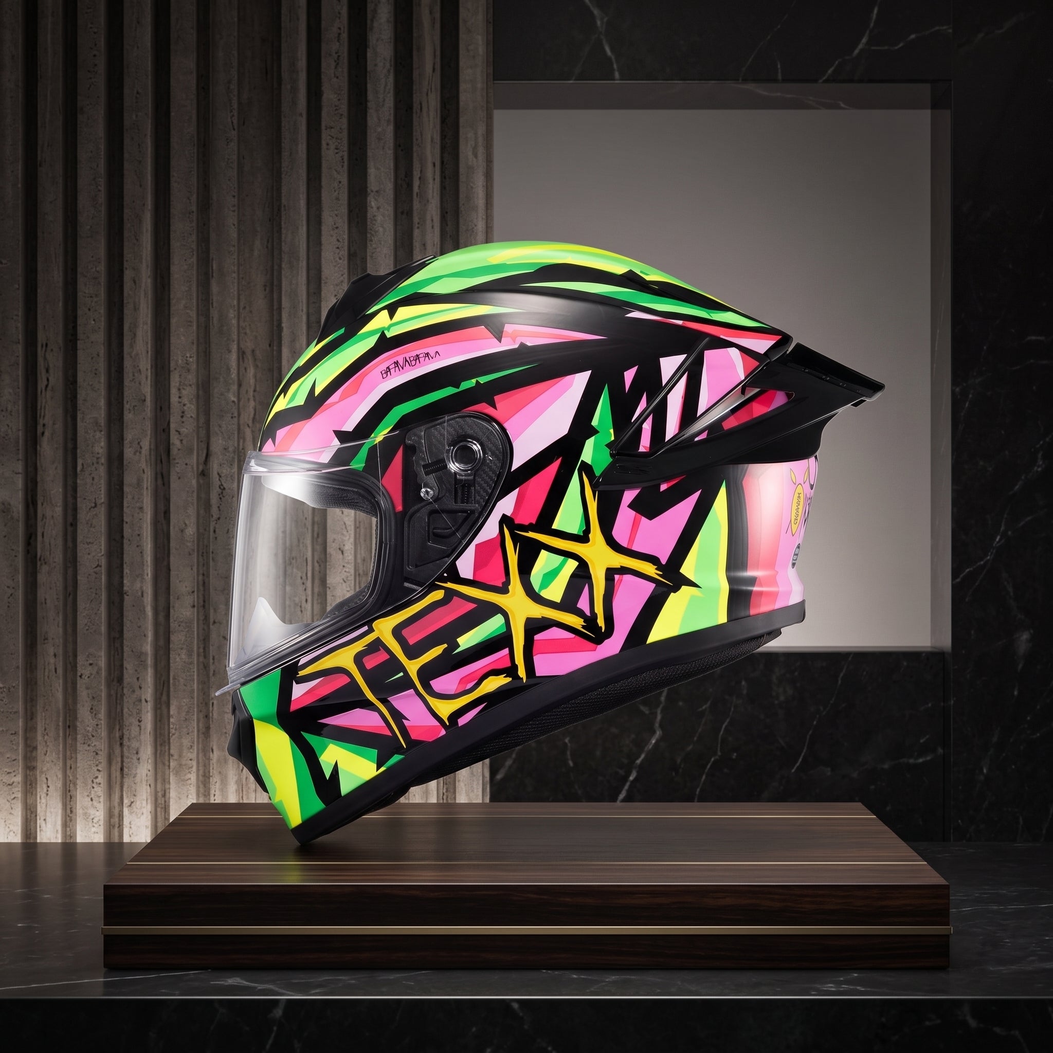 Capacete TEXX Spihe Maasai Verde/Rosa - Foto showcase