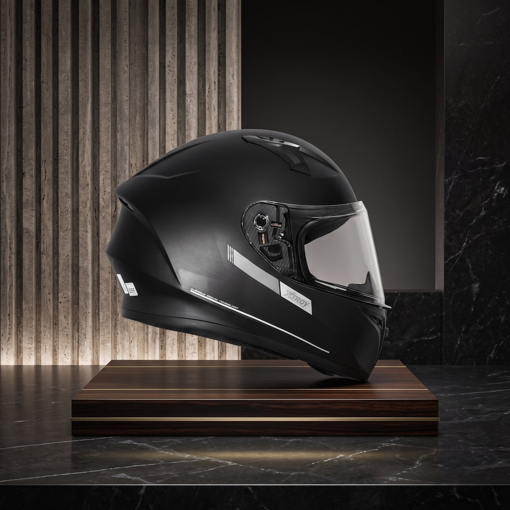 Capacete Xtroy FF526 Solid Preto Fosco - Foto showcase lateral