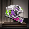 Capacete Xtroy FF526 Thanos Branco/Roxo - Foto showcase lateral