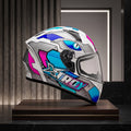 Capacete Xtroy FF526 Thanos Branco/Azul - Foto showcase lateral