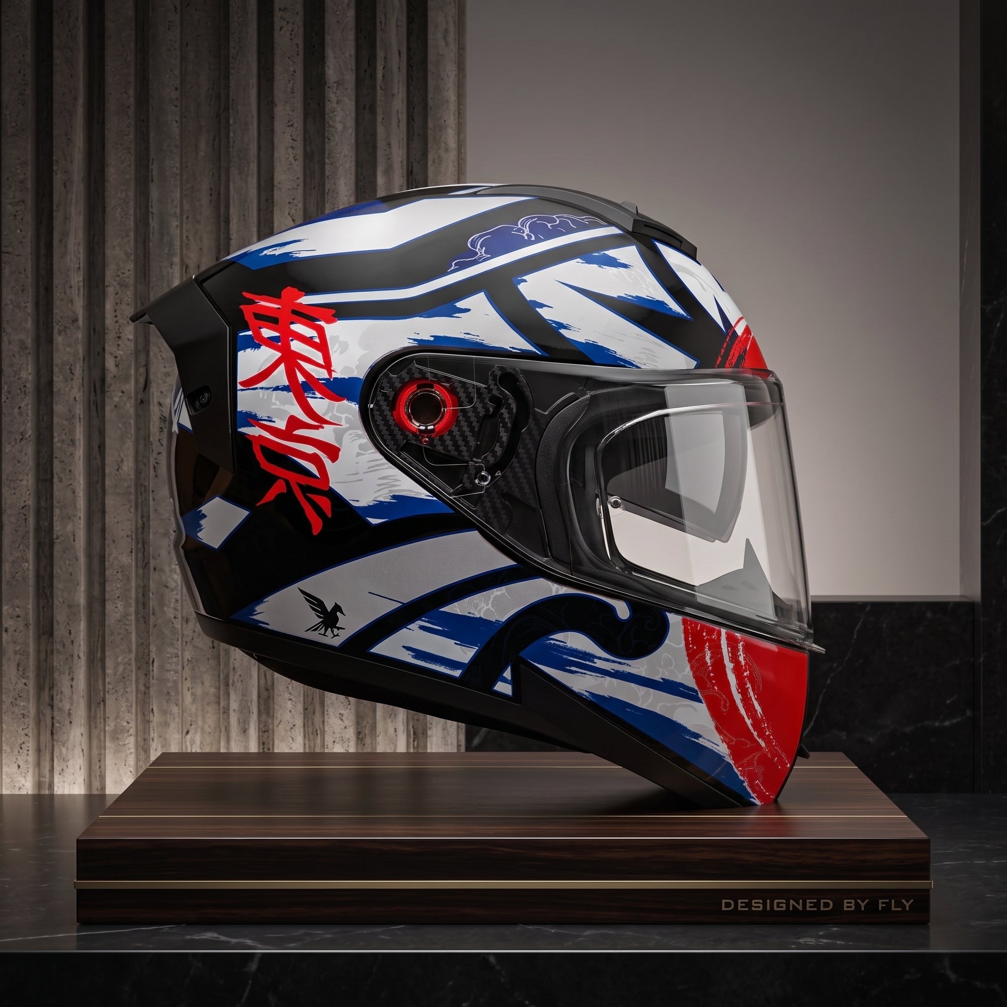 Capacete Peels Icon Pro Tokyo Vinho/Azul - Foto showcase lateral