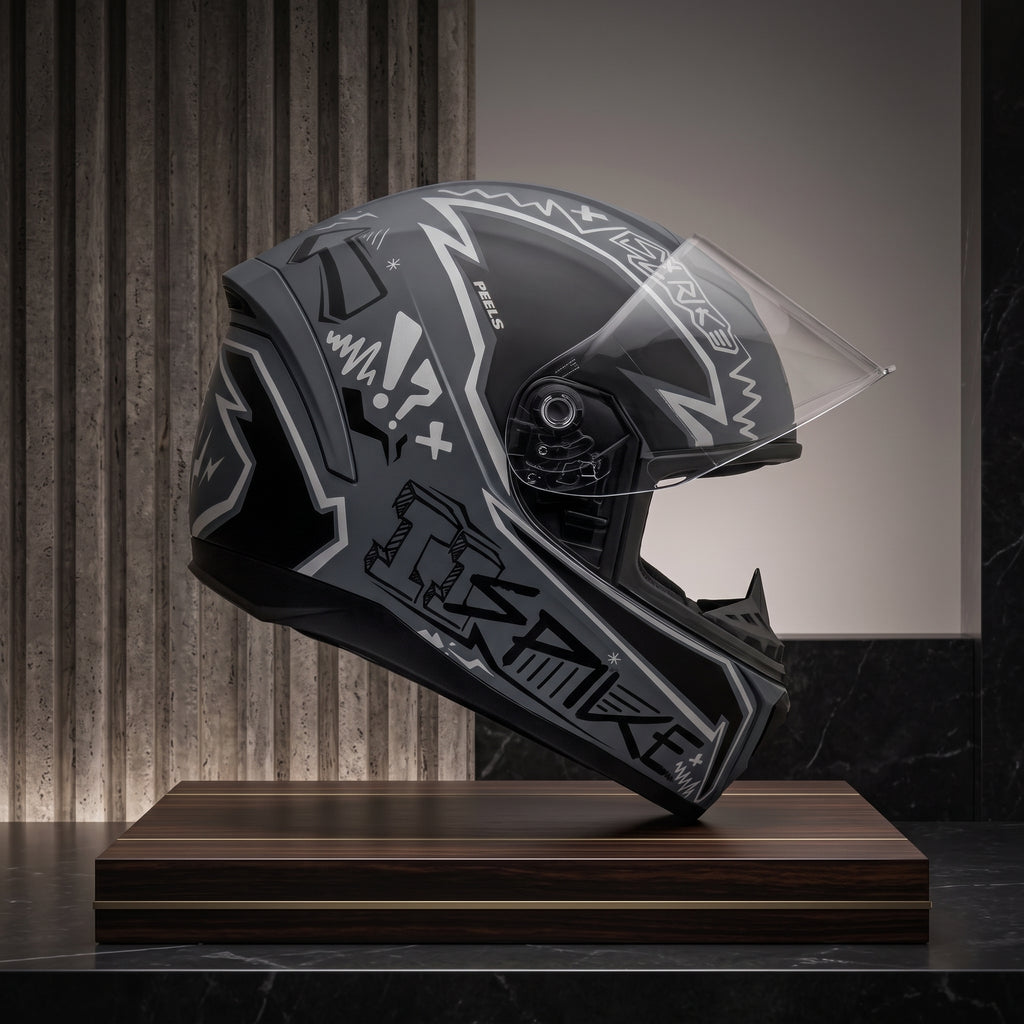 Capacete Peels Spike 2 STZ Cinza Dark Fosco - Foto showcase lateral