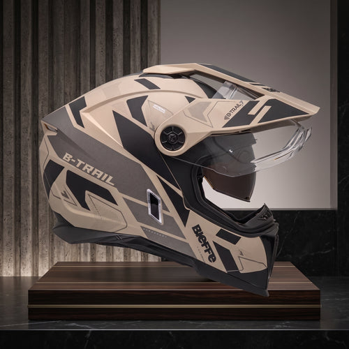Capacete Bieffe B-Trail Conquest Areia/Preto - Foto showcase lateral