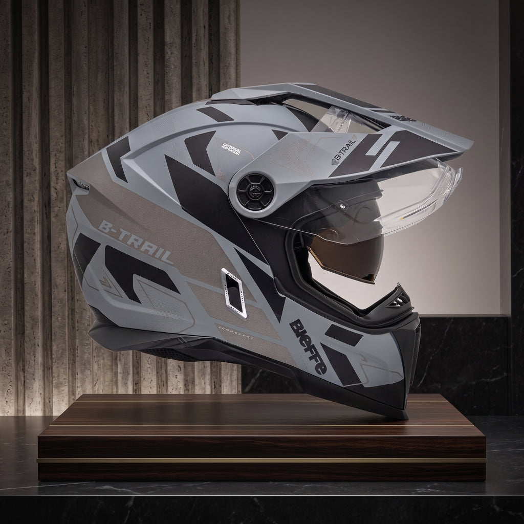 Capacete Bieffe B-Trail Conquest Cinza/Preto - Foto showcase premium