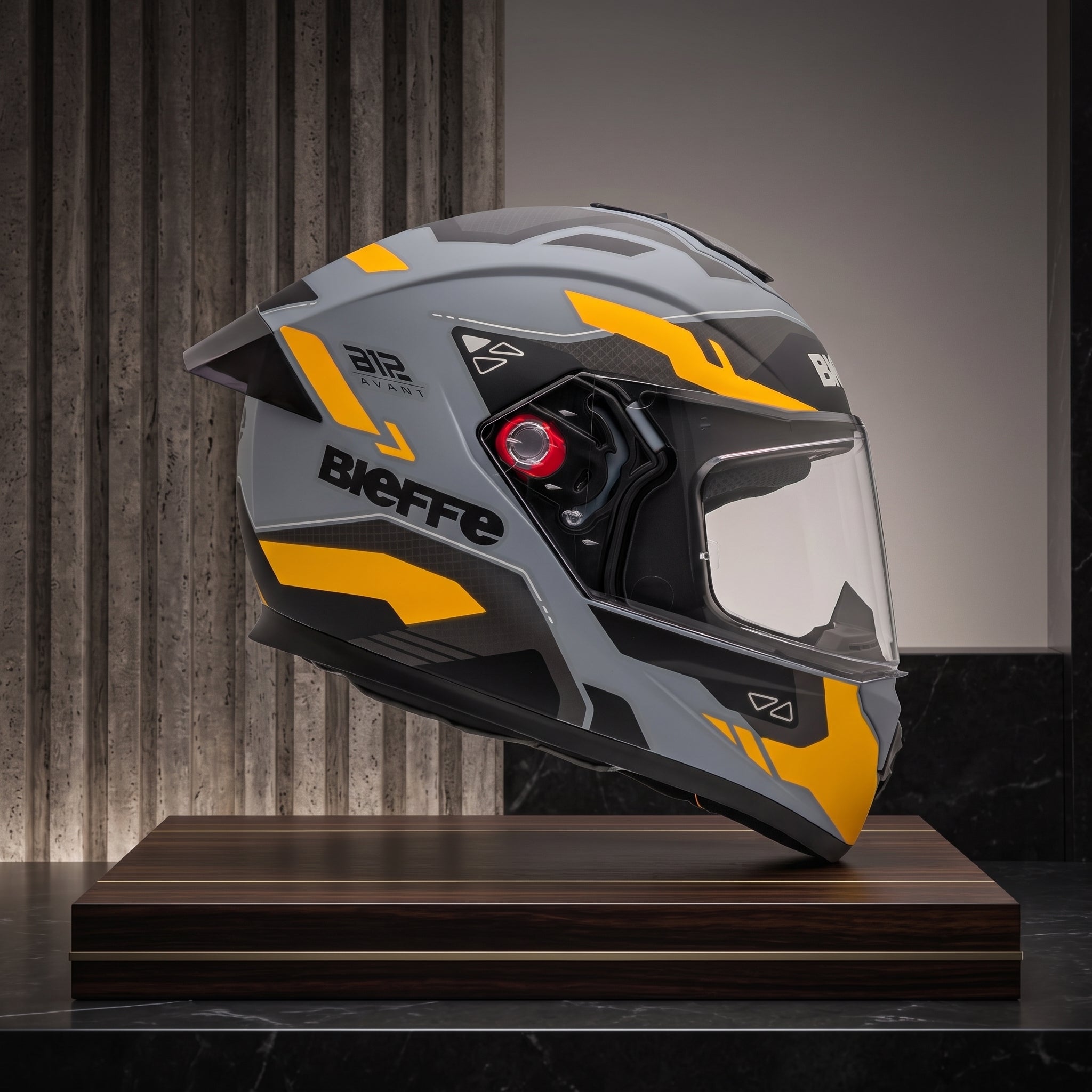 Capacete Bieffe B-12 Avant Cinza/Amarelo - Foto showcase premium