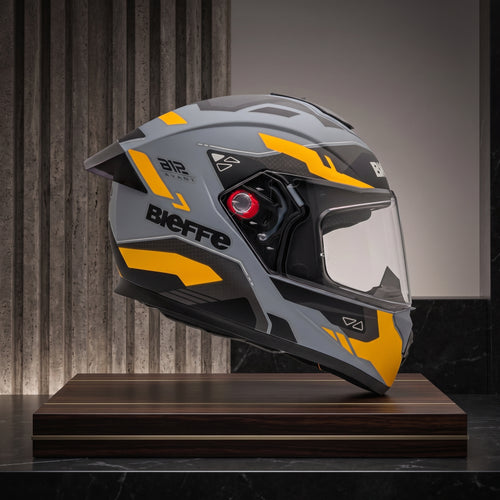 Capacete Bieffe B-12 Avant Cinza/Amarelo - Foto showcase premium