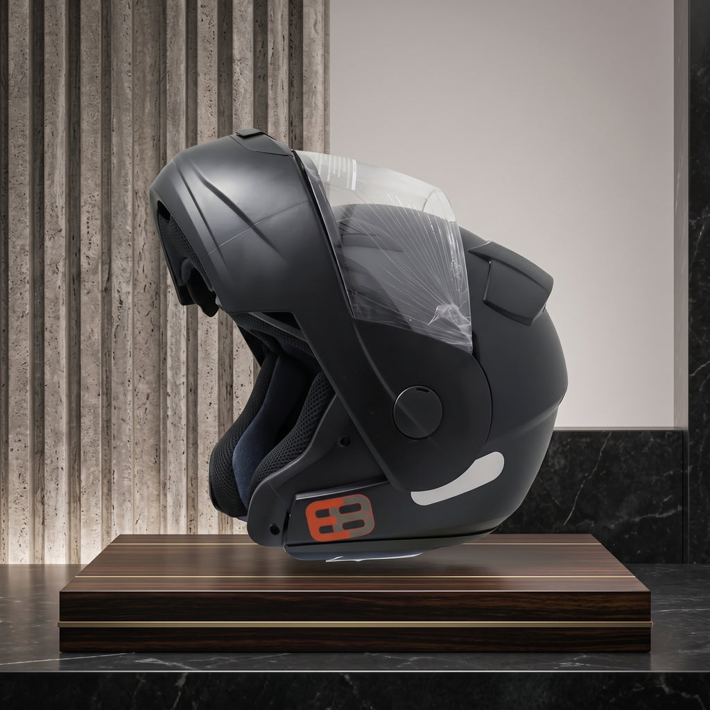 Capacete EBF E8 Preto Fosco Escamoteável - exposição premium