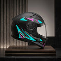Capacete EBF Kids Adventure Preto/Tiffany - lateral com grafismo turquesa e rosa