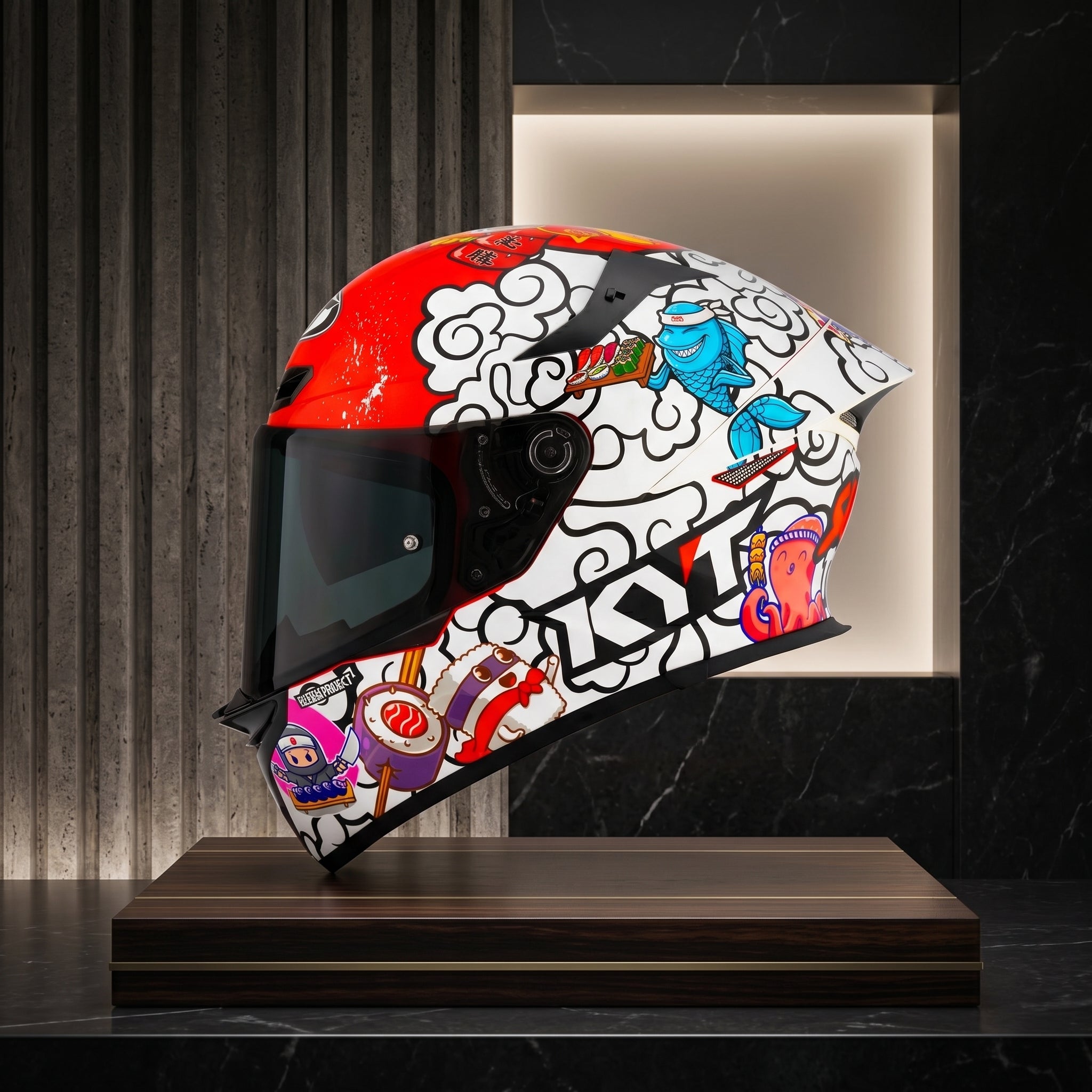 Capacete KYT TT-Revo Sushi Time Branco