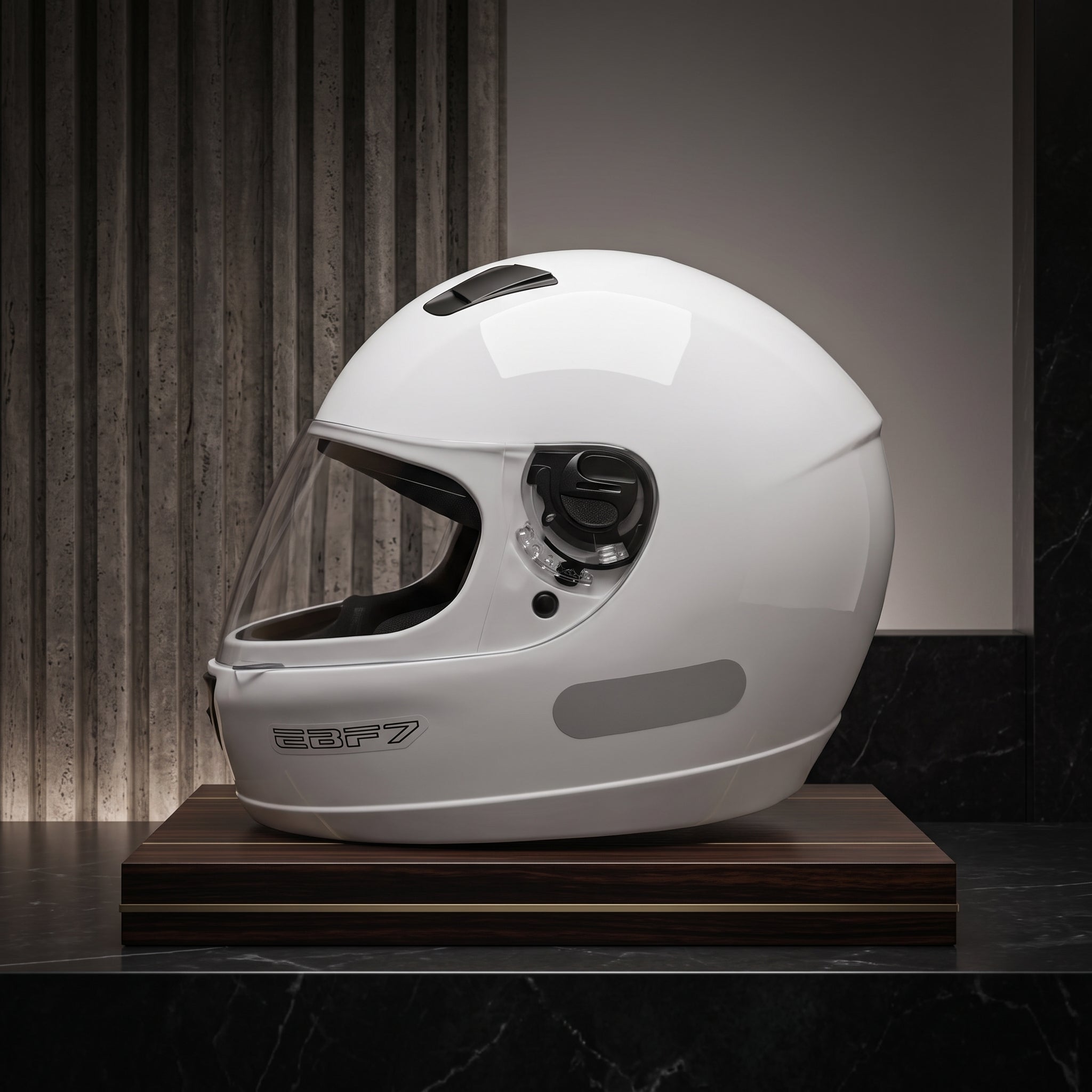 Capacete EBF 7 Solid Branco - Foto showcase lateral