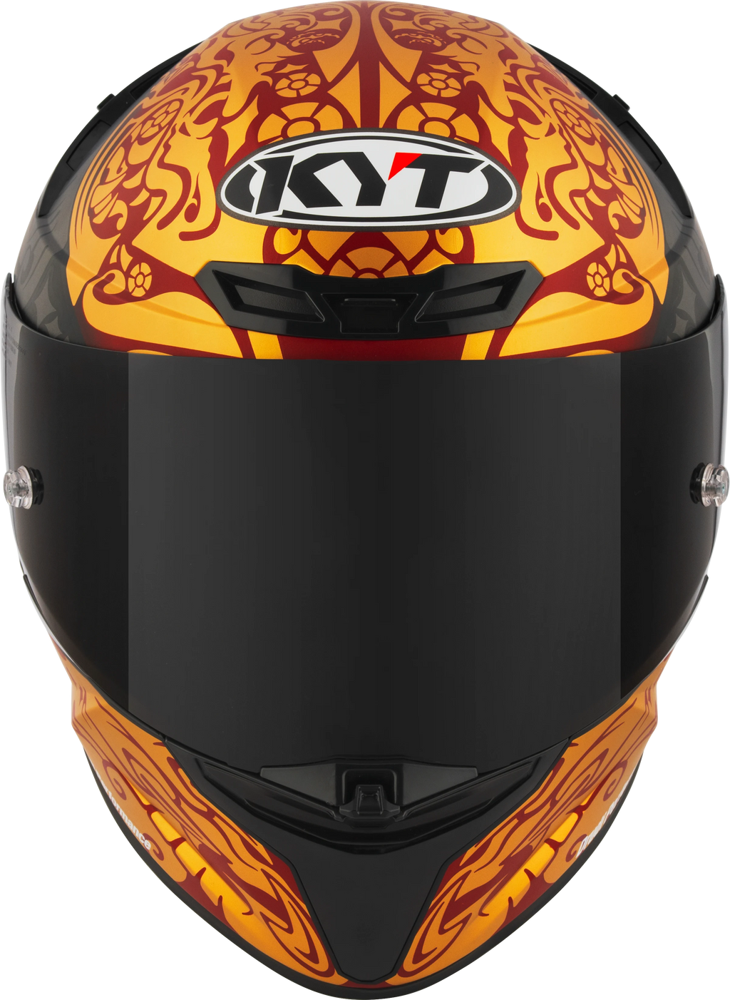 Capacete KYT TT-Revo Enea Indonesia Preto - frontal com viseira fumê