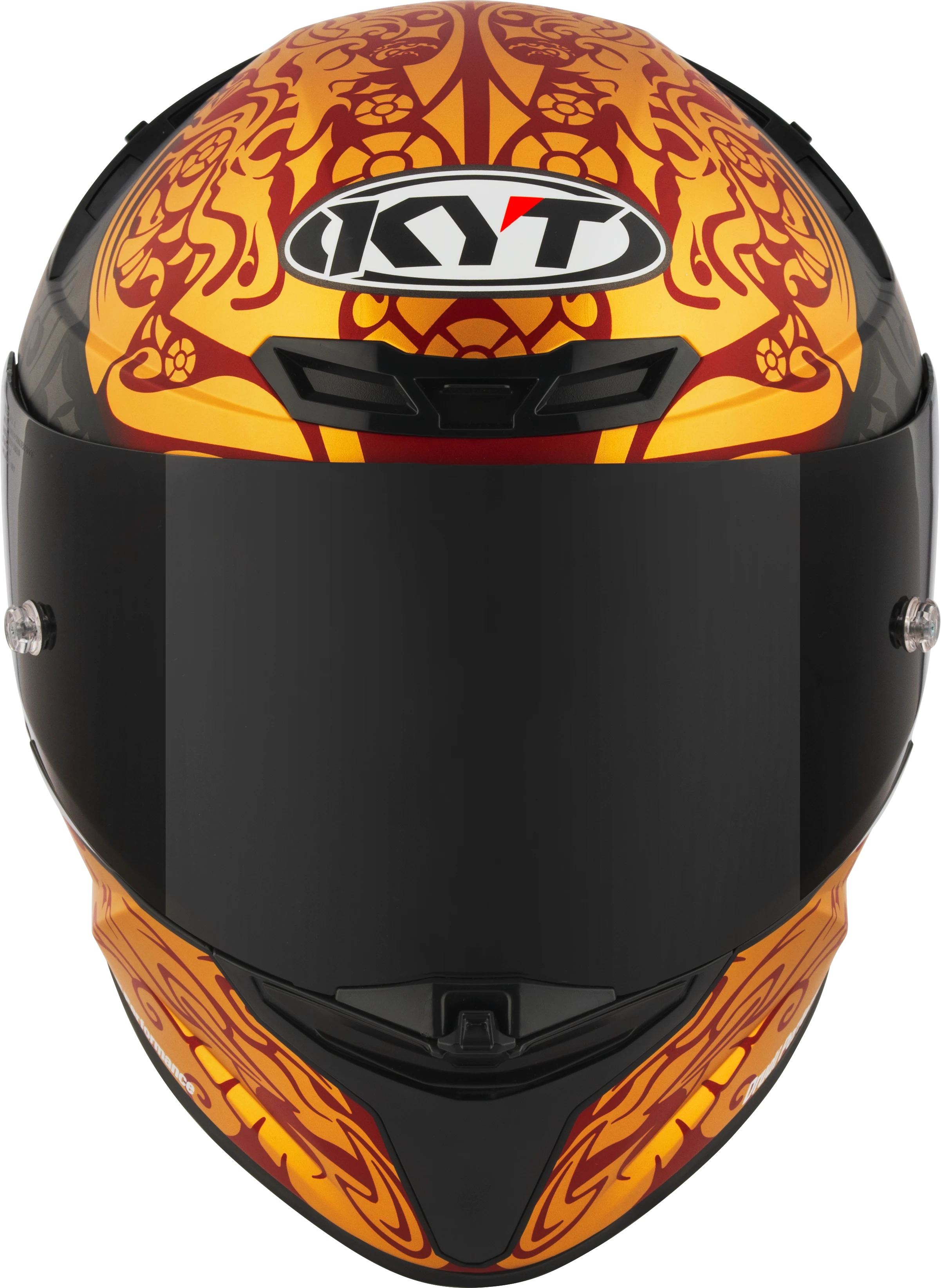 Capacete KYT TT-Revo Enea Indonesia Preto - frontal com viseira fumê