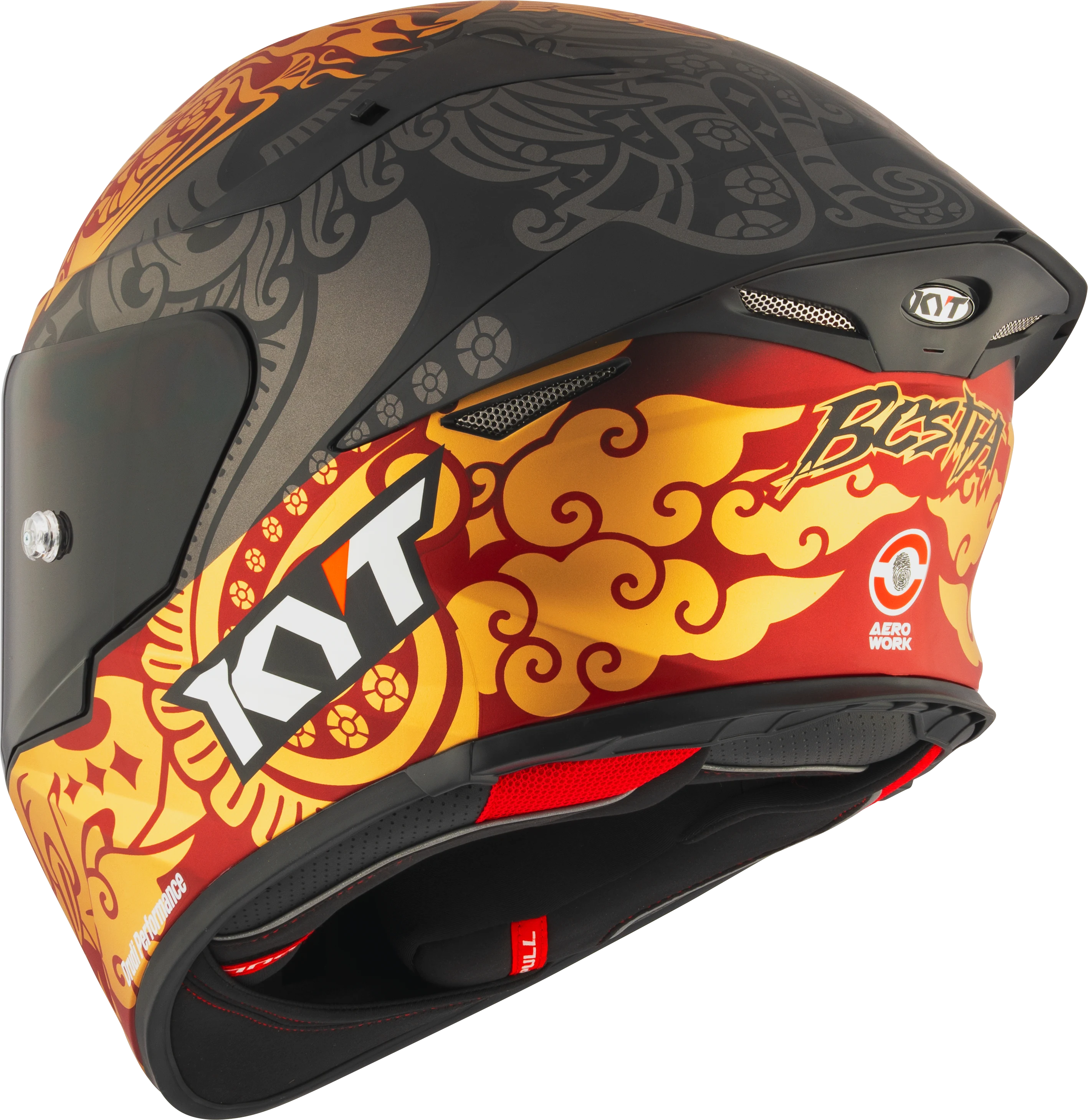 Capacete KYT TT-Revo Enea Indonesia Preto - traseira Bestia Aerowork