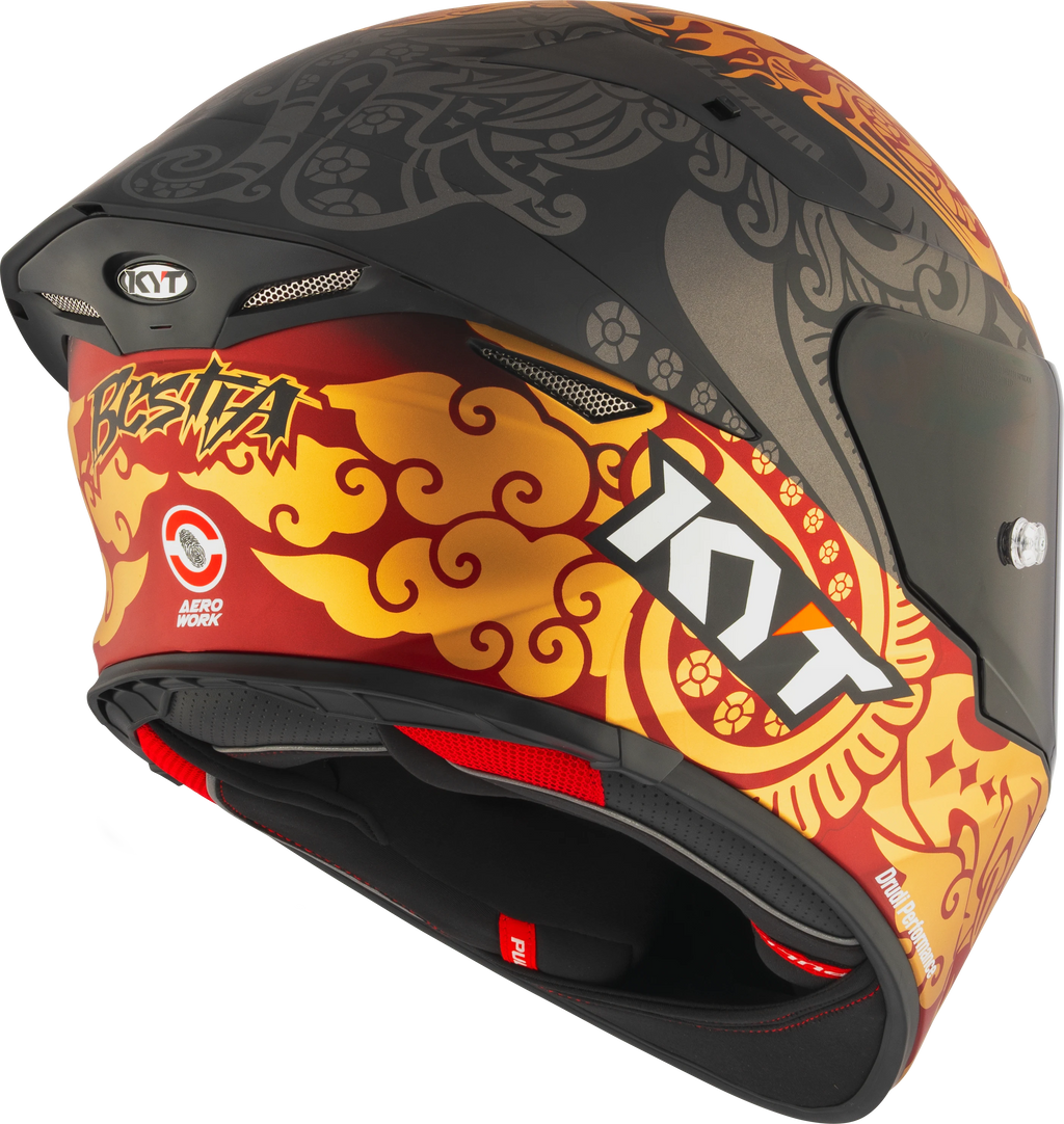 Capacete KYT TT-Revo Enea Indonesia Preto - lateral traseira esquerda