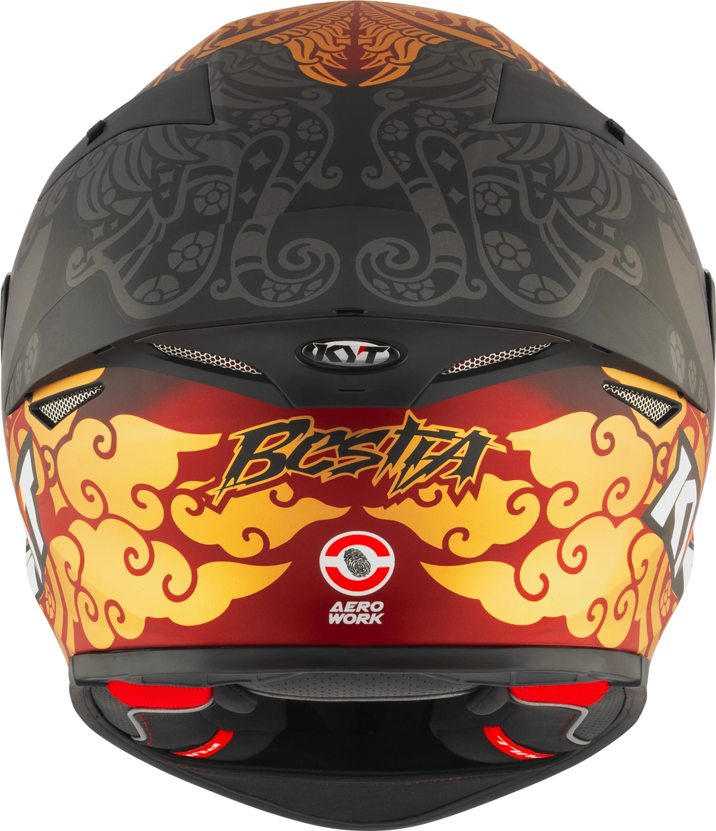 Capacete KYT TT-Revo Enea Indonesia Preto - topo com logo KYT