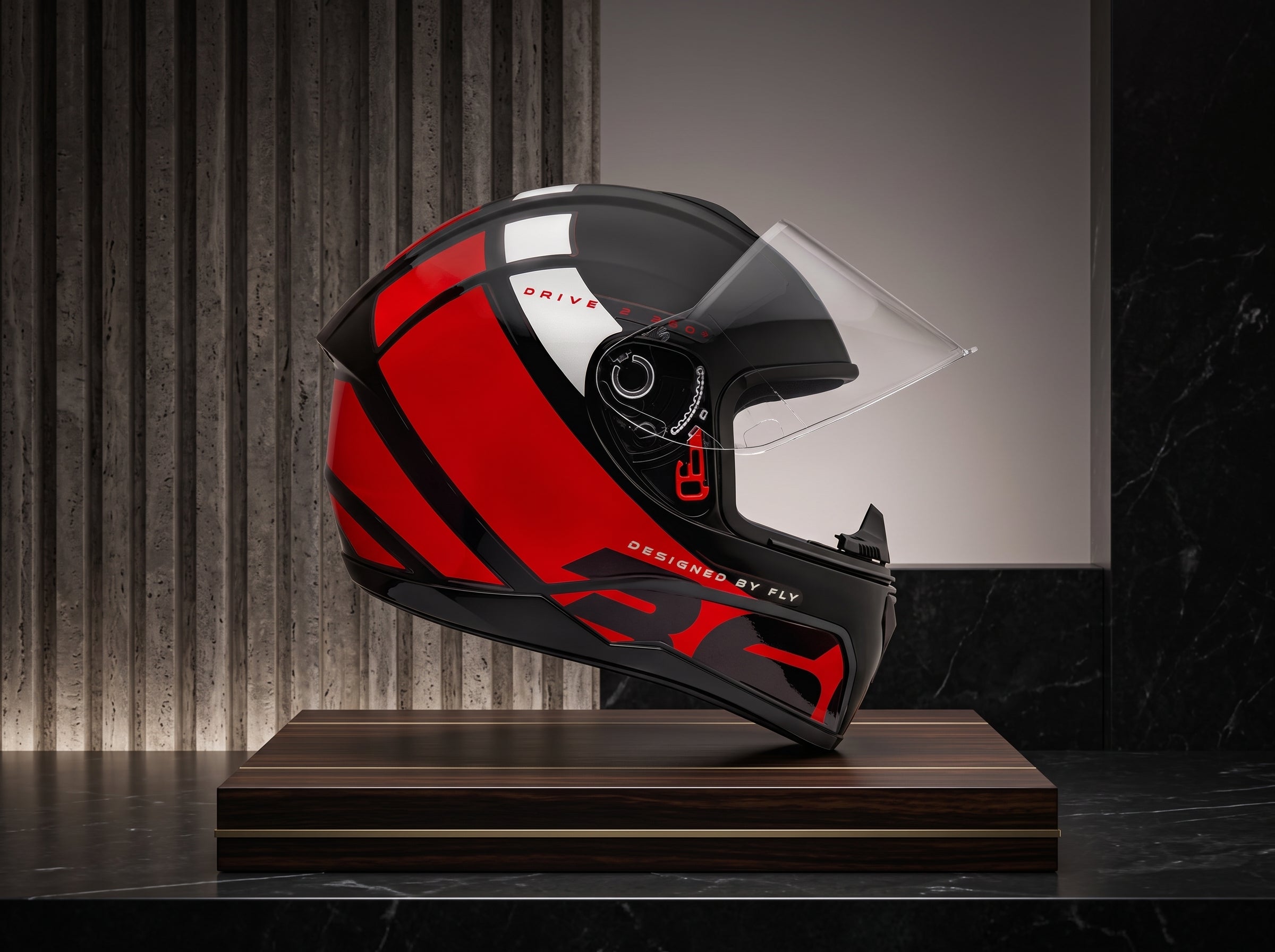 Capacete FLY - Vista lateral com viseira