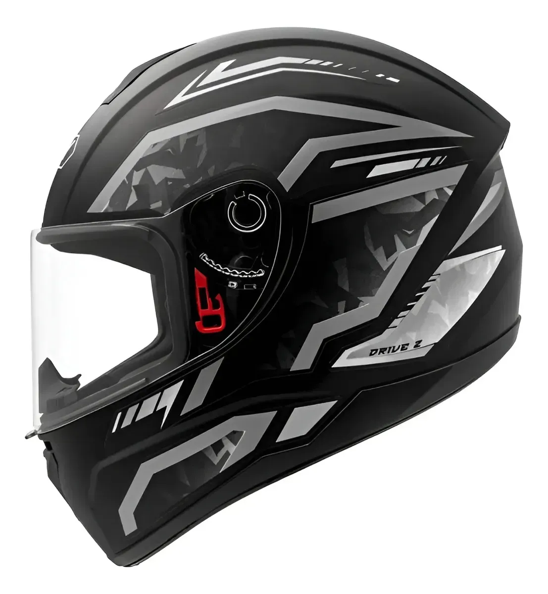 Capacete Fly Drive 2 HG Pulse Preto Fosco Grafite - Vista frontal lateral