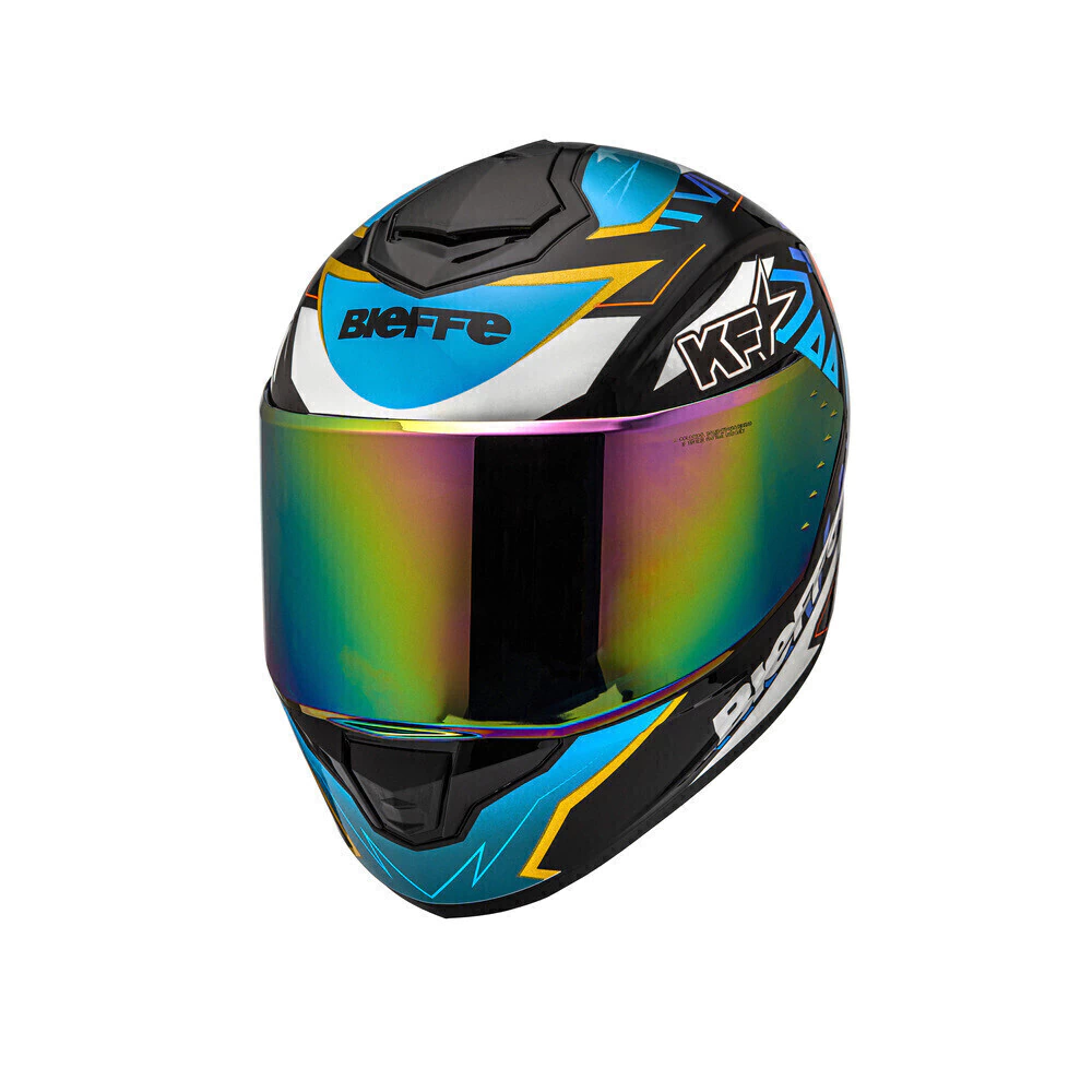 Capacete Bieffe B-12 Target - Vista frontal viseira espelhada
