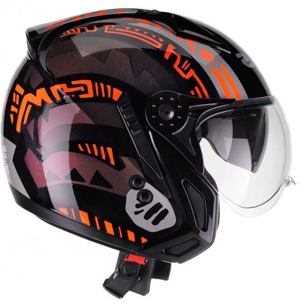 Capacete Peels Mirage Nazka Camaleão - lateral esquerda aberto