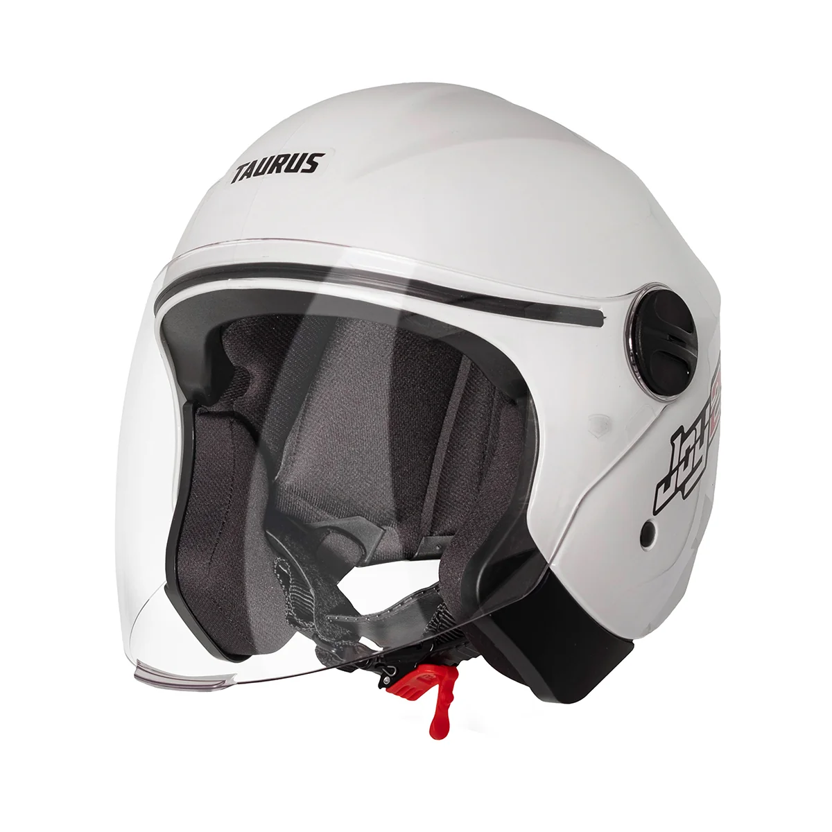 Capacete Taurus Joy 23 Branco Aberto - lateral com viseira