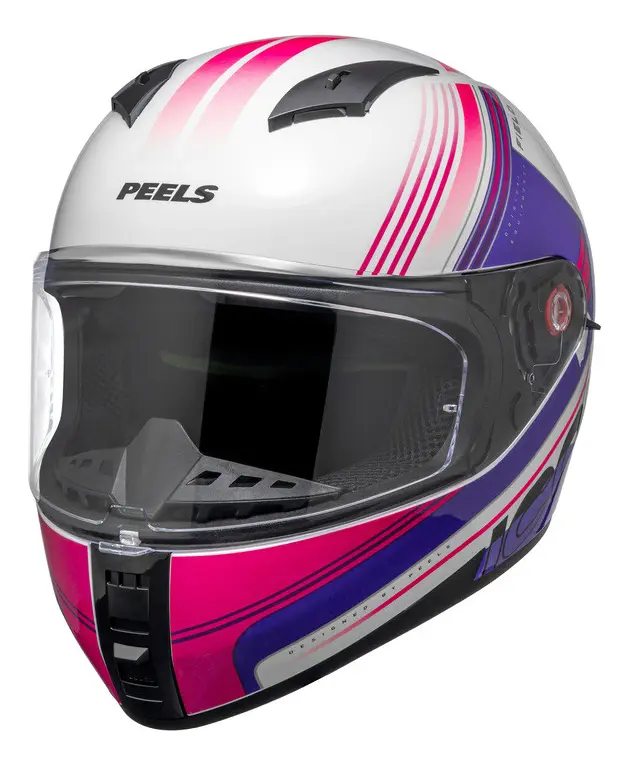 Capacete Peels Icon Pro Field Branco/Rosa - Vista frontal