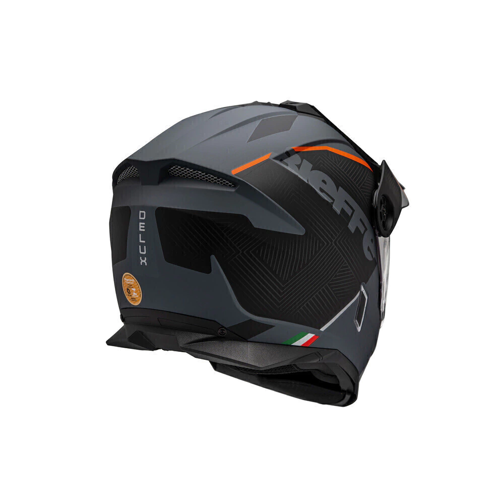 Capacete Bieffe B-Trail Delux Cinza Dark Fosco - Vista traseira