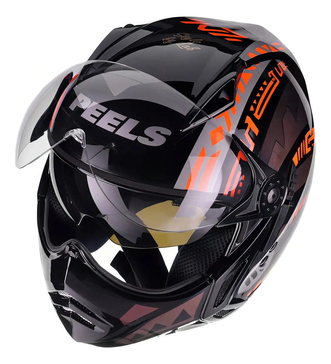 Capacete Peels Mirage Nazka Camaleão - frontal com viseira dupla