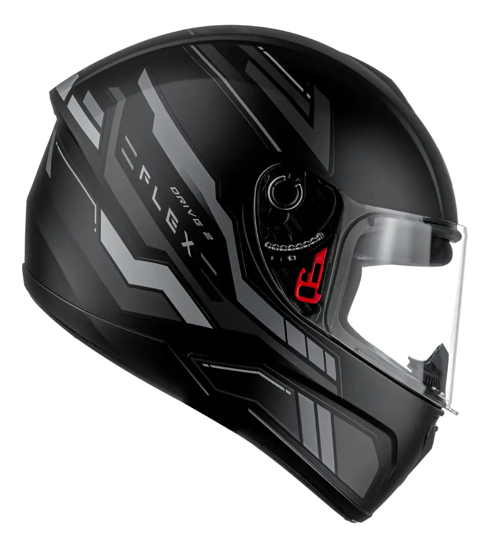 Capacete Fly Drive 2 HG Flex Preto Fosco Grafite - Vista lateral direita