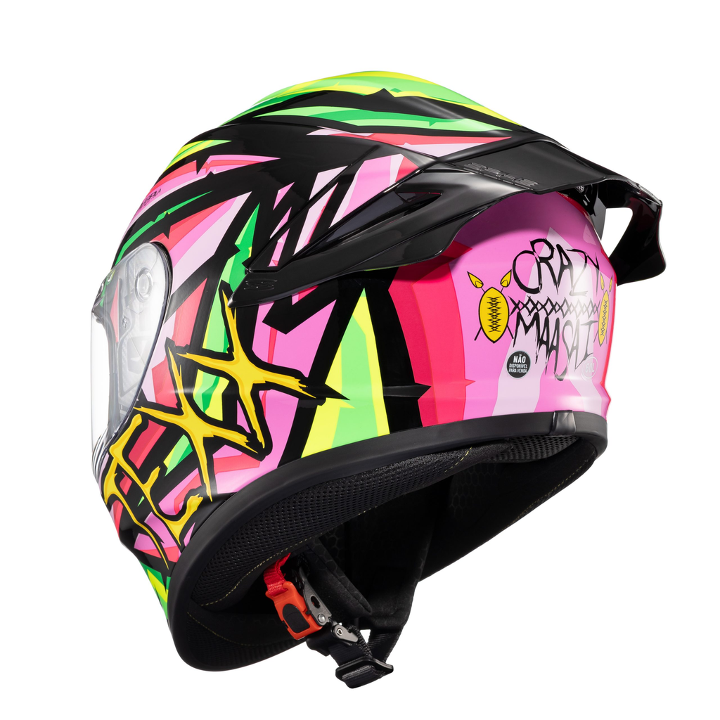 Capacete TEXX Spihe Maasai Verde/Rosa - Vista lateral traseira