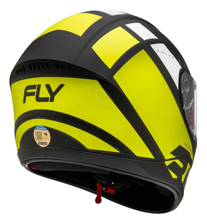Capacete Fly Drive 2 HG 360 Preto/Amarelo - Vista traseira