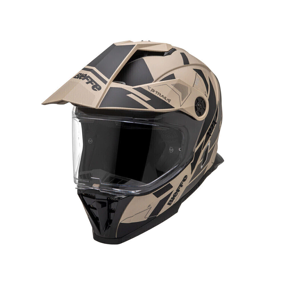 Capacete Bieffe B-Trail Conquest Areia/Preto - Vista frontal