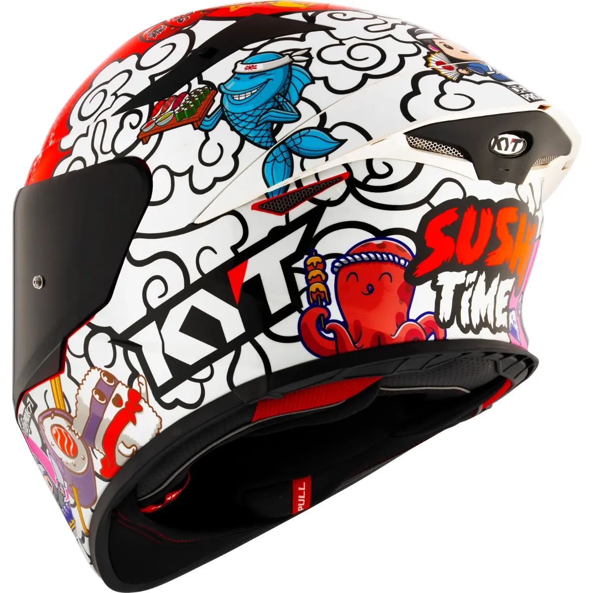 Capacete KYT TT-Revo Sushi Time Branco