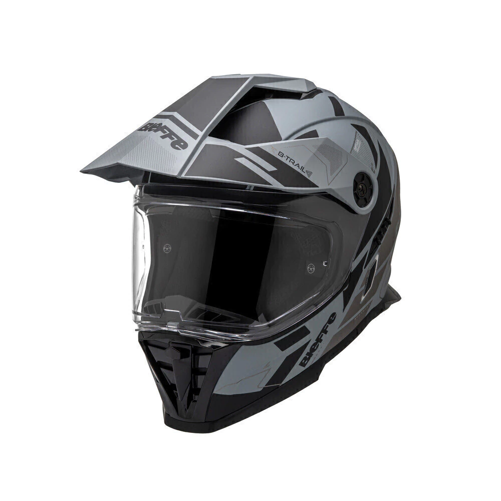 Capacete Bieffe B-Trail Conquest Cinza/Preto - Vista frontal