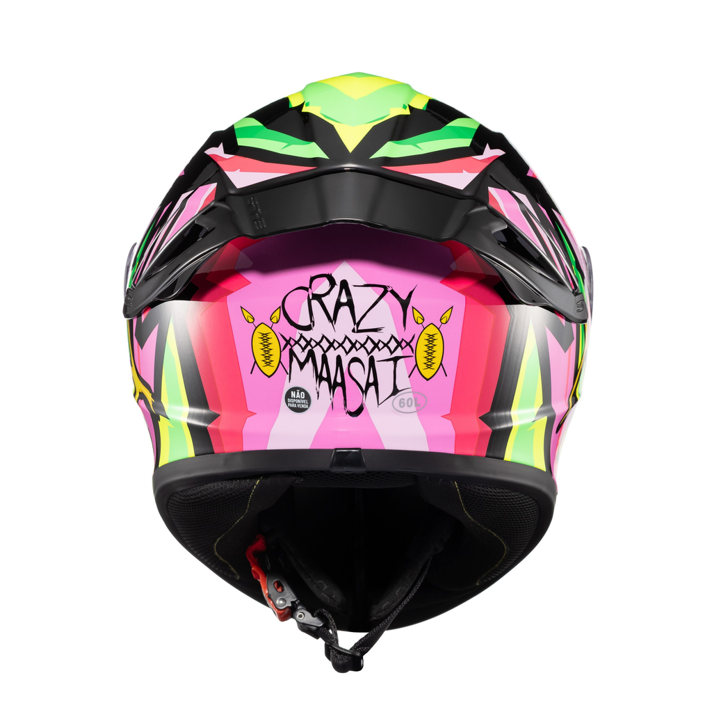 Capacete TEXX Spihe Maasai Verde/Rosa - Vista traseira