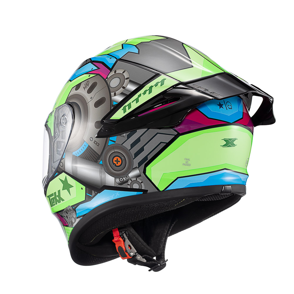 Capacete TEXX Spihe Gear Verde/Azul - Vista lateral