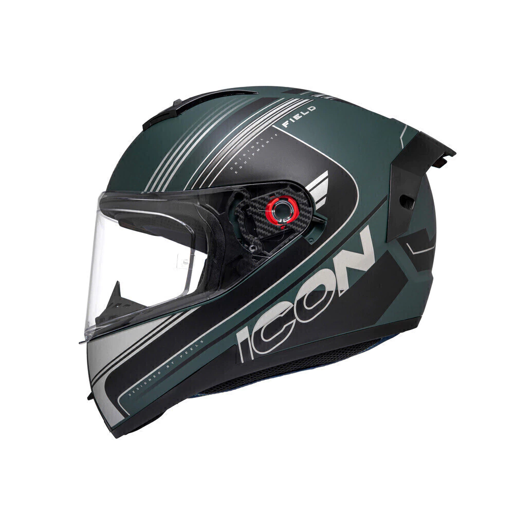 Capacete Peels Icon Pro Field Verde Militar Fosco Preto - Vista frontal