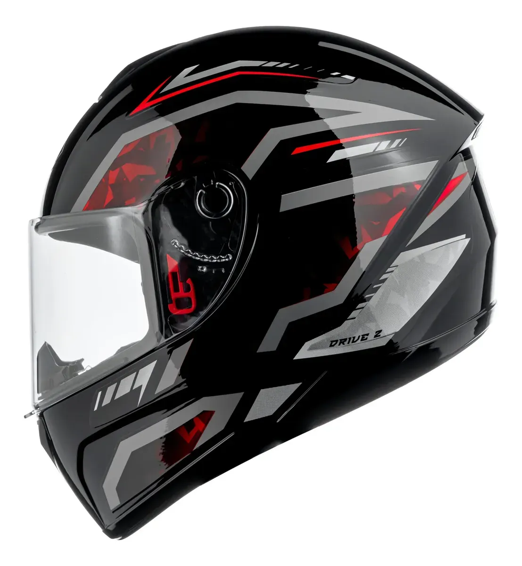 Capacete Fly Drive 2 HG Pulse Preto/Vermelho - Vista lateral direita