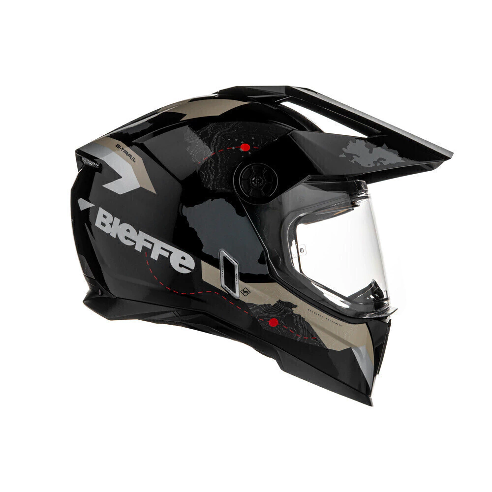 Capacete Bieffe B-Trail Frontier Preto/Desert - Vista lateral direita