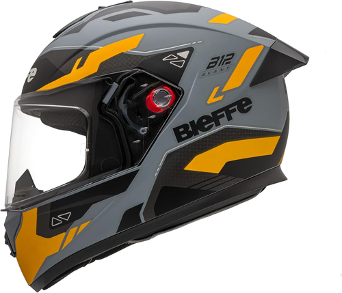 Capacete Bieffe B-12 Avant Cinza/Amarelo - Vista lateral direita