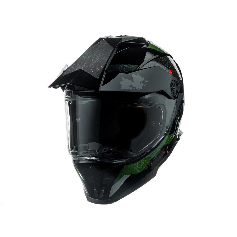 Capacete Bieffe B-Trail Frontier Preto/Verde - Vista frontal