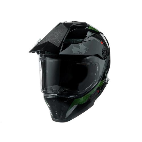 Capacete Bieffe B-Trail Frontier Preto/Verde - Vista frontal